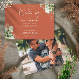 Convite Casamento de Fotos de Vegetação Botânica de Terrac