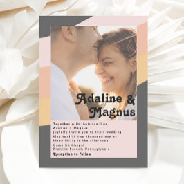 Convite Casamento de Fotos Desbotadas Escuras do Arco-Íris