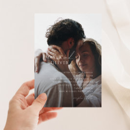 Convite Casamento de Fotos Desvanecido Com Script Minimali