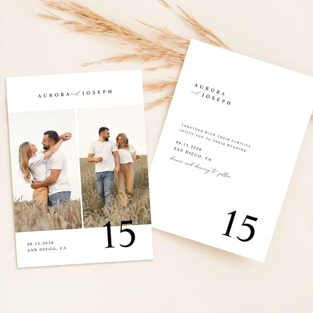 Convite Casamento de Fotos do Boho do Script Rustic Countr (Criador carregado)