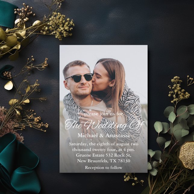 Convite casamento de fotos elegante e mínima (Criador carregado)