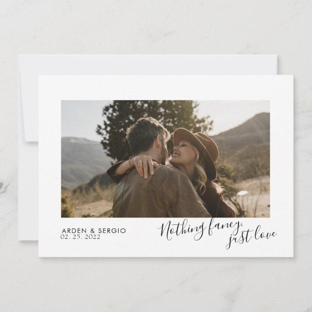 Convite Casamento de Fotos Elegante Moderno e Minimalista (Frente)