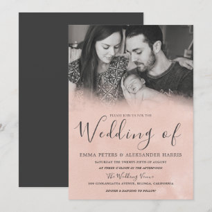 Convite Casamento de Fotos em Preto e Branco com Cinzas