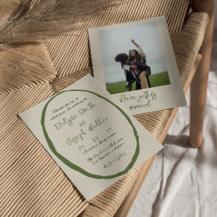Convite Casamento de Fotos Escritas Desenhado à Mão