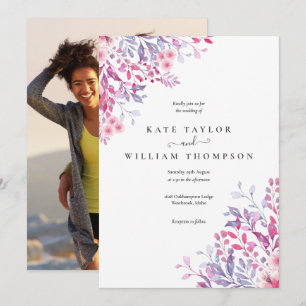 Convite Casamento de Fotos Florais de Country Wildflower