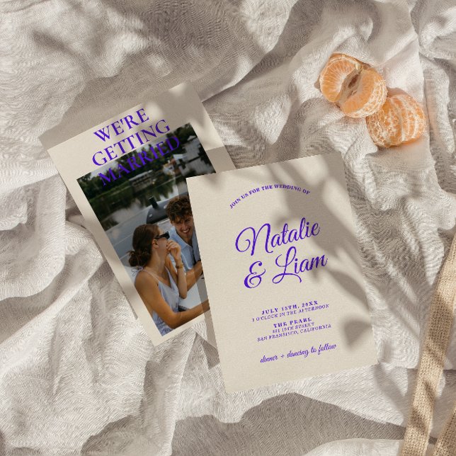 Convite Casamento de Fotos Funk Coloridas Modernas (Criador carregado)