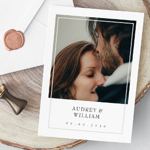 Convite Casamento de Fotos Imitórias Elegante Minimalista 