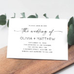 Convite Casamento de Fotos Limpo Minimalista - Código QR e<br><div class="desc">Este convite de casamento minimalista apresenta um design elegante com tipografia elegante de roteiro. O layout limpo e moderno é complementado por foto e um código QR, permitindo que os convidados acessem facilmente o site do casamento ou a página RSVP. Esse design preto e branco oferece uma maneira eficiente e...</div>