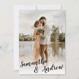 Convite Casamento de fotos minimalista branco e preto