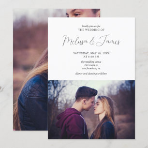 Convite Casamento de Fotos Moderna Minimalista