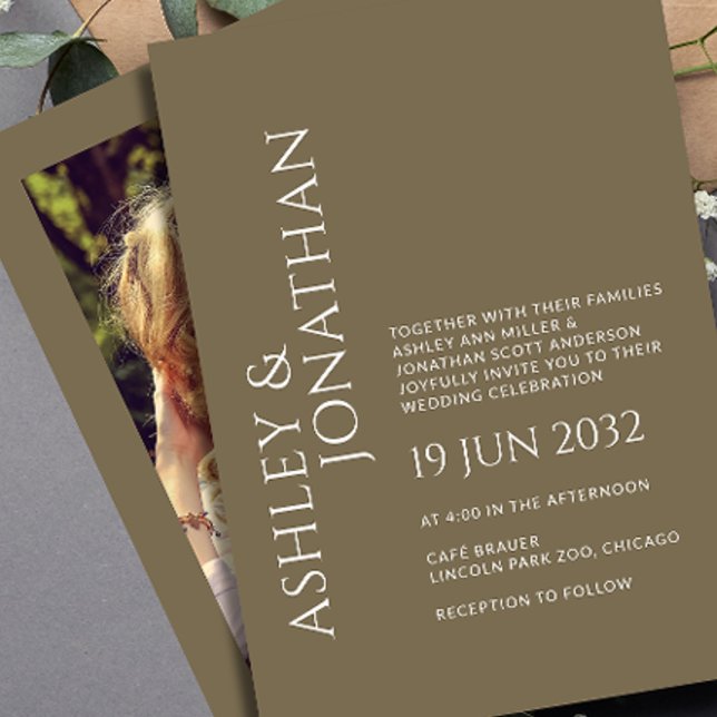 Convite Casamento de Fotos Moderno e Minimalista (Criador carregado)