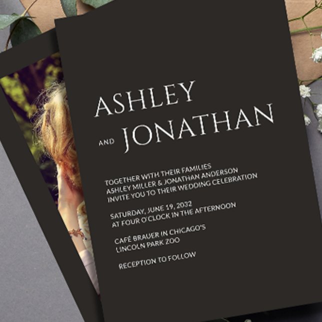 Convite Casamento de Fotos Moderno e Minimalista (Criador carregado)