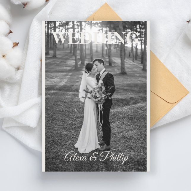 Convite Casamento de fotos românticas minimalista (1)