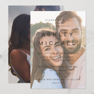 Convite Casamento de Fotos Simples com Vellum Overlay 2