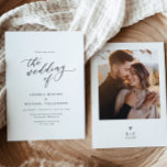 Convite Casamento de Fotos Simples Moderno Minimalista Ele<br><div class="desc">Convide seus entes queridos para seu dia especial em estilo com nosso convite de casamento minimalista impresso. A frente exibe um texto simples, elegante e vintage que definirá o tom para o seu evento de eterno. No verso, uma bela foto do casal acrescenta um toque pessoal, fazer este convite único...</div>