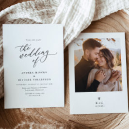 Convite Casamento de Fotos Simples Moderno Minimalista Ele