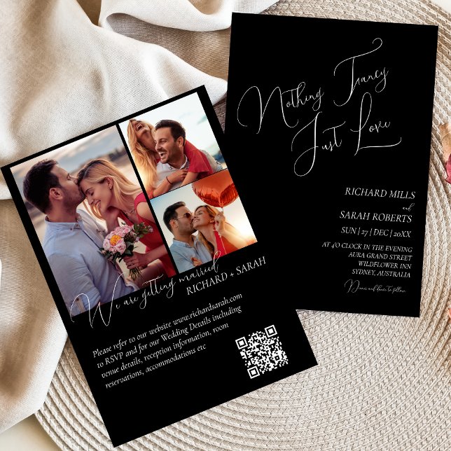 Convite Casamento de Fotos Simples Personalizado Moderno E (Criador carregado)