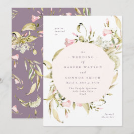 Convite Casamento de Frame Arredondado por Aquarelas de pr