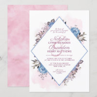 Casamento de Frame de Diamante Azul e Rosa Parisie