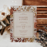 Convite Casamento de Frame Floral de Autumn Rustic Waterco<br><div class="desc">Este belo convite captura a essência da beleza do outono com os seus delicados tons de design floral e terracota. Quer você esteja planejando uma cerimônia russa ao ar livre ou uma reunião íntima no interior, este convite define o tom perfeito para seu evento. Personalize este convite com seus nomes,...</div>