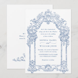 Convite Casamento de Frame Floral do Ornamentado Vitoriano