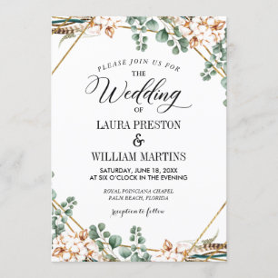Convite Casamento de Frame Glitter Boho Eucalyptus