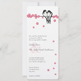 Convite Casamento de Frango de Floresta Encantada com Flor