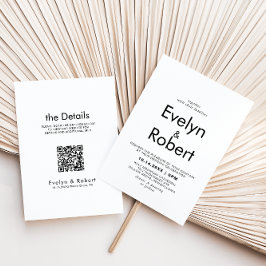 Convite Casamento de Frente e Volta Formal Elegante Minima