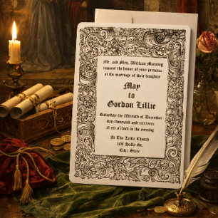 Convite Casamento de Fronteira de Bloco de Madeira Renasce