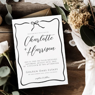 Convite Casamento de Fronteira de Script Whimsical
