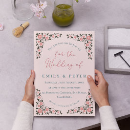 Convite Casamento de Fronteira Floral de Moldura Inspirada