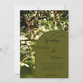 Convite Casamento de Fundo da Árvore Verde Moderna