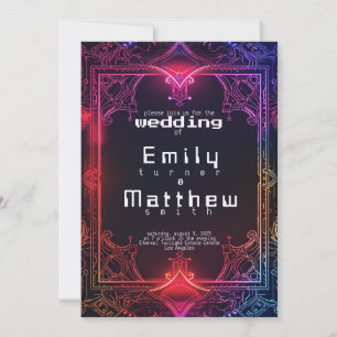 Convite Casamento de Fusão Cyber-Medieval