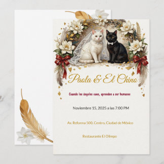 Convite Casamento de Gato Anjo Caído Viral