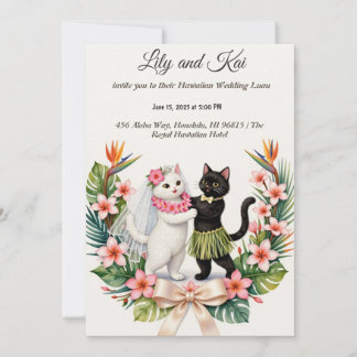 Convite Casamento de Gato Havaiano DIY