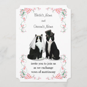 Convite Casamento de Gato Tuxedo