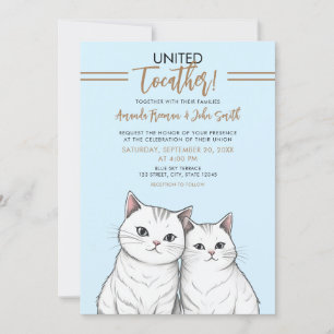 Convite Casamento de Gatos Brancos e Cachorros Brancos