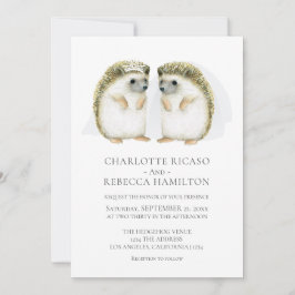 Convite Casamento de Gay Cute de Hedgehog Brides Personali