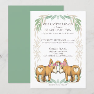 Convite Casamento de Gay das Noivas Corgi Corgi