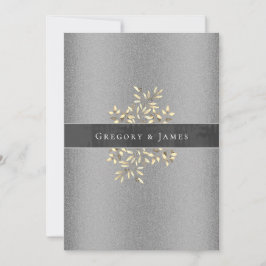 Convite Casamento de Gay de Fita de Fita Botânica de Prata