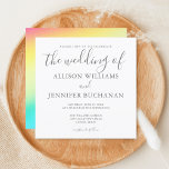 Convite Casamento de Gay LGBTQ com Tipografia Chic Simples<br><div class="desc">Este simples convite para o casamento de gay é sutil e chique com a tipografia de cinza elegante na frente e um belo desvanecimento do arco-íris nas costas. Destaque seu evento LGBTQ com elegância e orgulho. Simplesmente convites de casamento lésbicas adoráveis.</div>