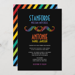 Convite Casamento de Gay Simples com Mustaches Duplos