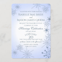 Convite Casamento de Gems com Floco de Neve de inverno