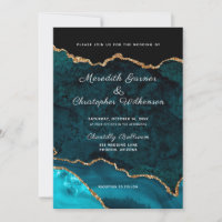 Casamento de Geodo de Agitação Dourada Teal