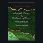 Convite Casamento de Geodo de Agitação Dourada Verde<br><div class="desc">Emerald Green e Dourado Glitter Agate,  convite elegante de casamento chic. Criado por © Casamentos Lesruba.</div>