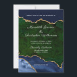Convite Casamento de Geodo de Agitação Dourada Verde Azul<br><div class="desc">Convite elegante para Casamento Chic,  Azul,  Verde e Dourado Glitter Agate Criado por © Casamentos Lesruba.</div>