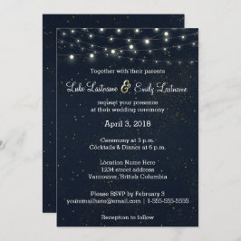 Convite Casamento de Glamor à Meia-Noite