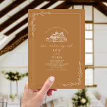 Casamento de Goldenrod Barn Rustic Line Art