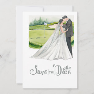Convite Casamento de Golf Salve o Golfe