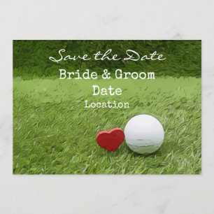 Convite Casamento de golfe salvar a data com amor golfista
